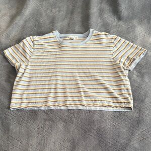 Full Tilt Yellow and Gray Striped Kids Tee